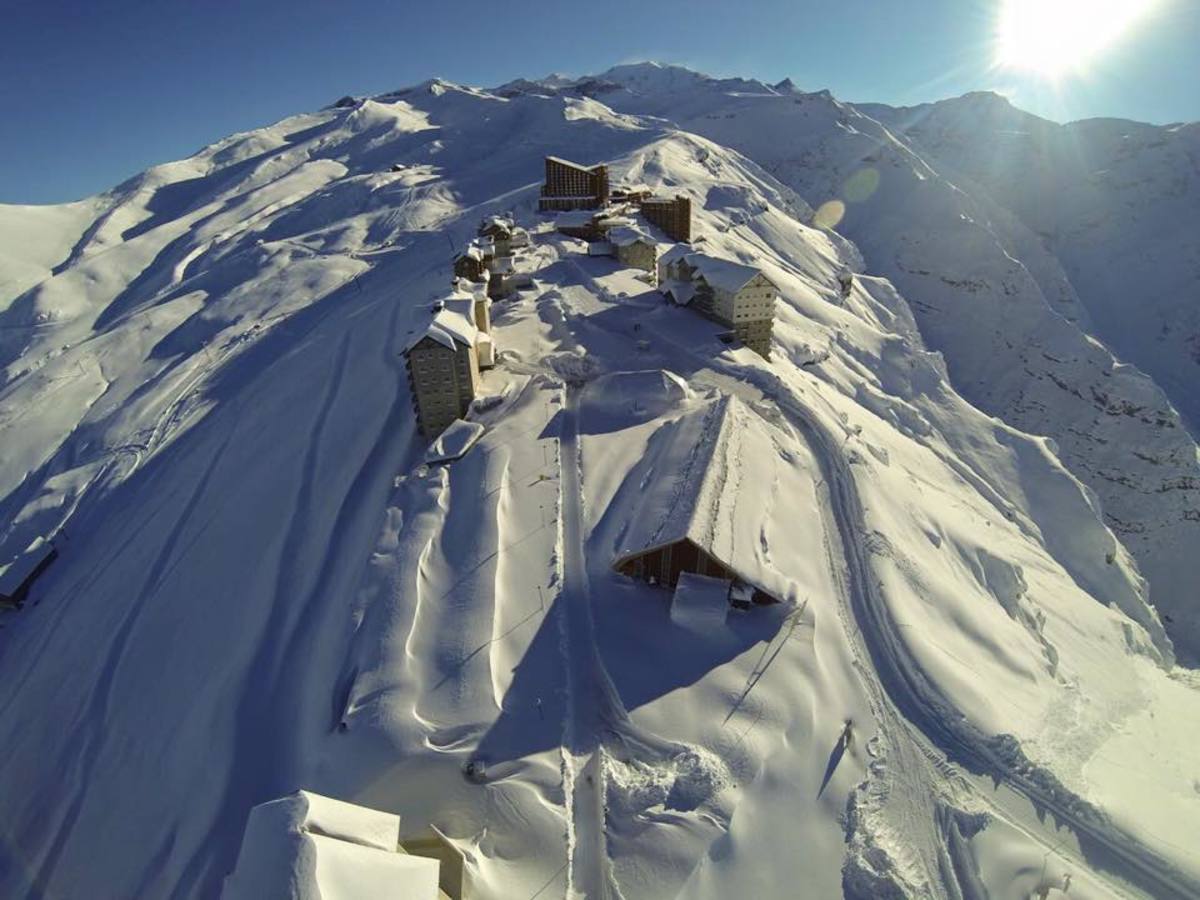 Valle Nevado looking good from above last week. Photo courtesy of Valle Nevado Ski Resort.