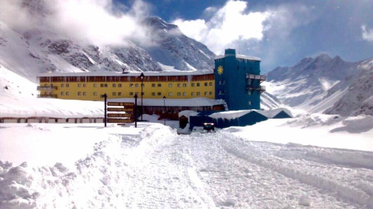 Ski Portillo shines white after the clouds break in early June. PHOTO: Courtesy of Ski Portillo