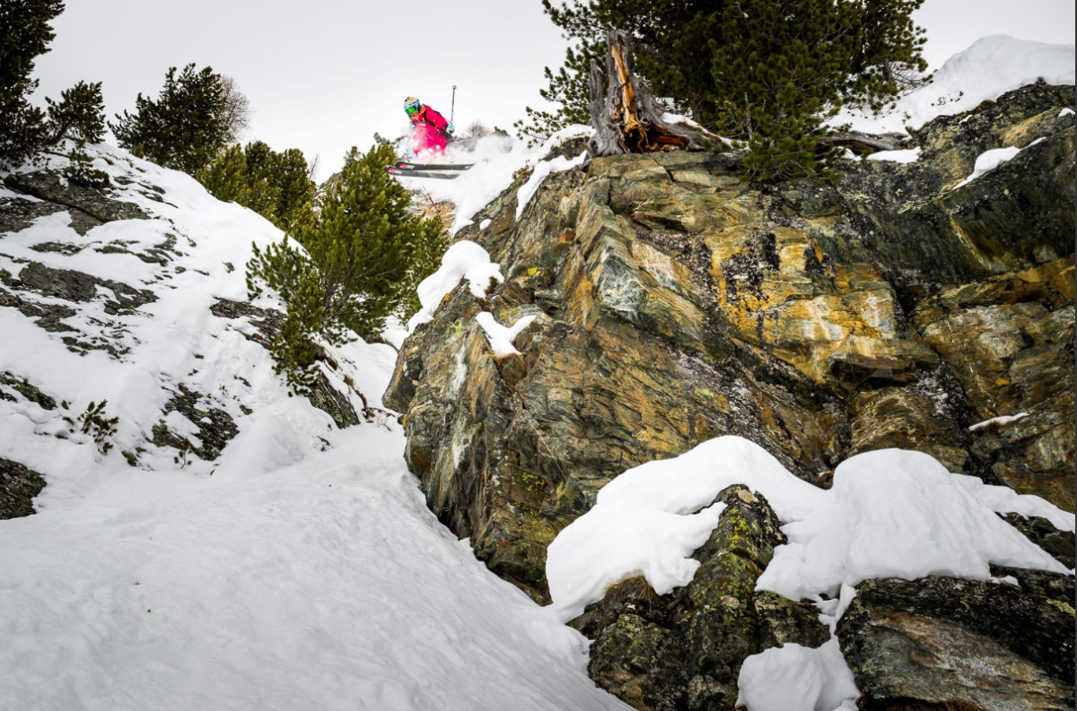 Appearing in the freeski film was a first for Olympic Gold medal-winning alpine ski racer Julia Mancuso.