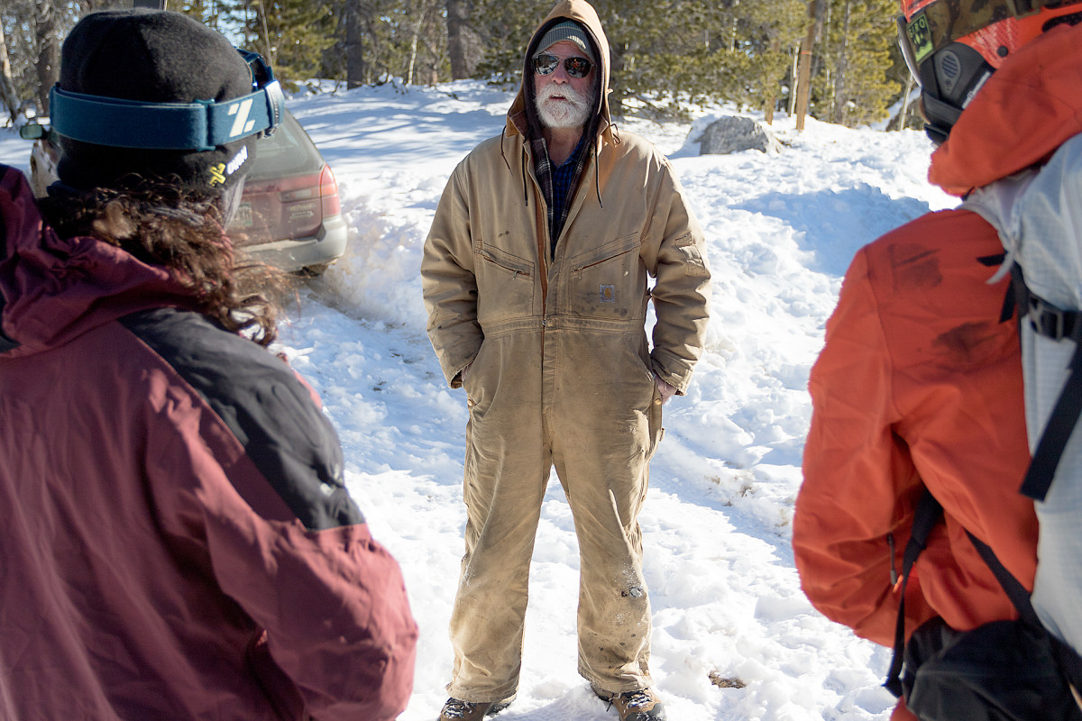 George, who lives in the shadow of Comanche Peak, takes a minute to chat. Special care must be taken when accessing several peaks in RMNP as the approaches often cross through private land. PHOTO: Dan Sohner.