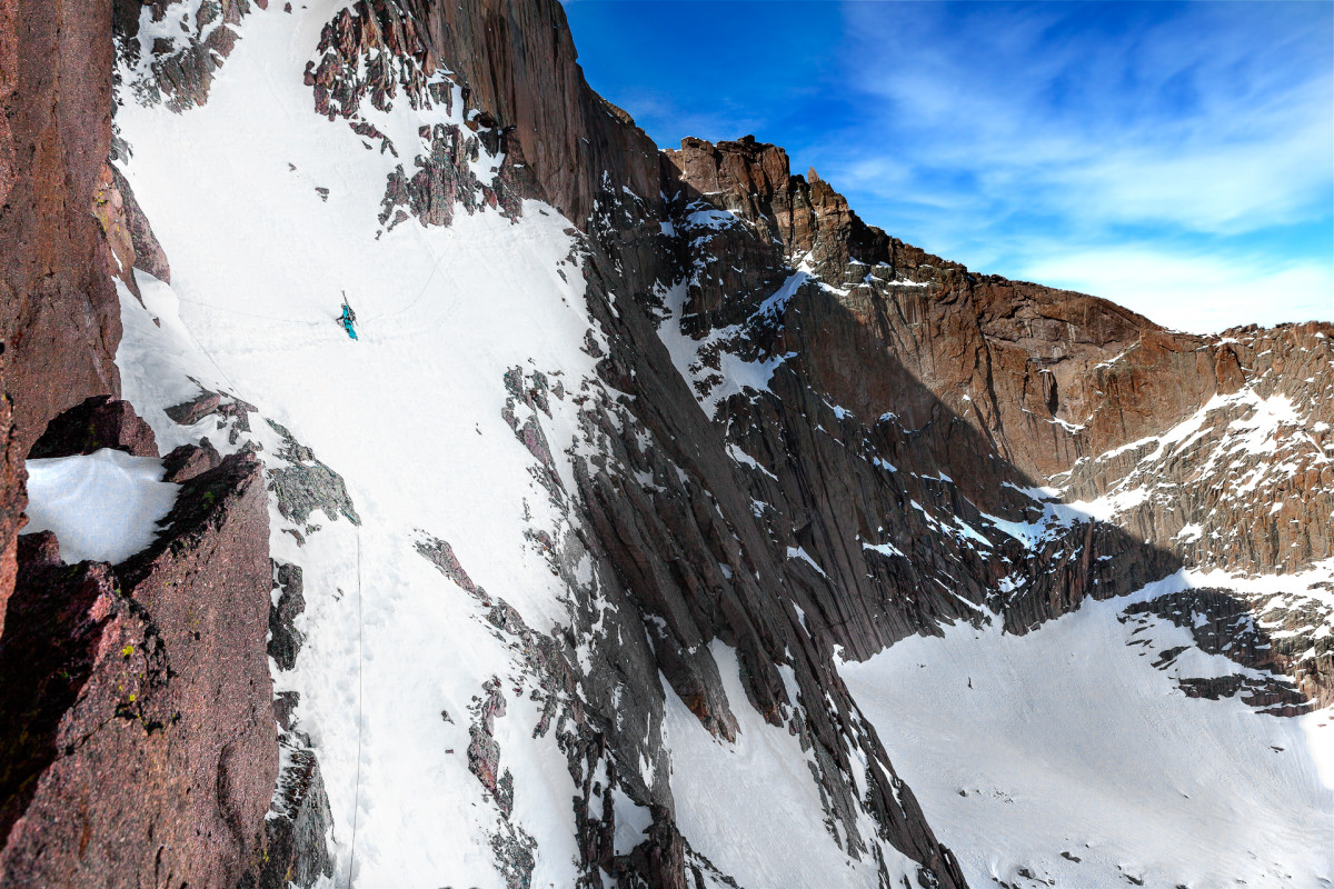 Another angle of Porzak's heart-racing traverse across Longs Peak. PHOTO: Dan Sohner