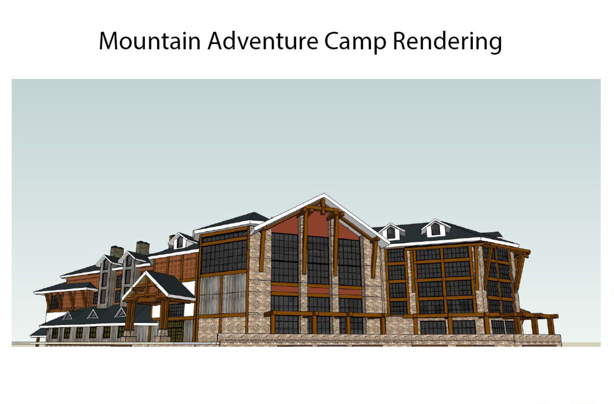 A rendering of Squaw Valley's Mountain Adventure Camp, part of the development recently approved by Placer County, that would include a waterpark among other facilities. PHOTO: Courtesy of Squaw Valley