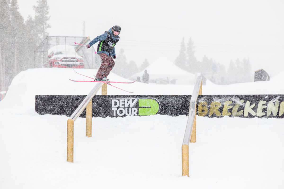 Maggie Voisin hits the final feature on Dew Tour's reimagined slopestyle jib course.