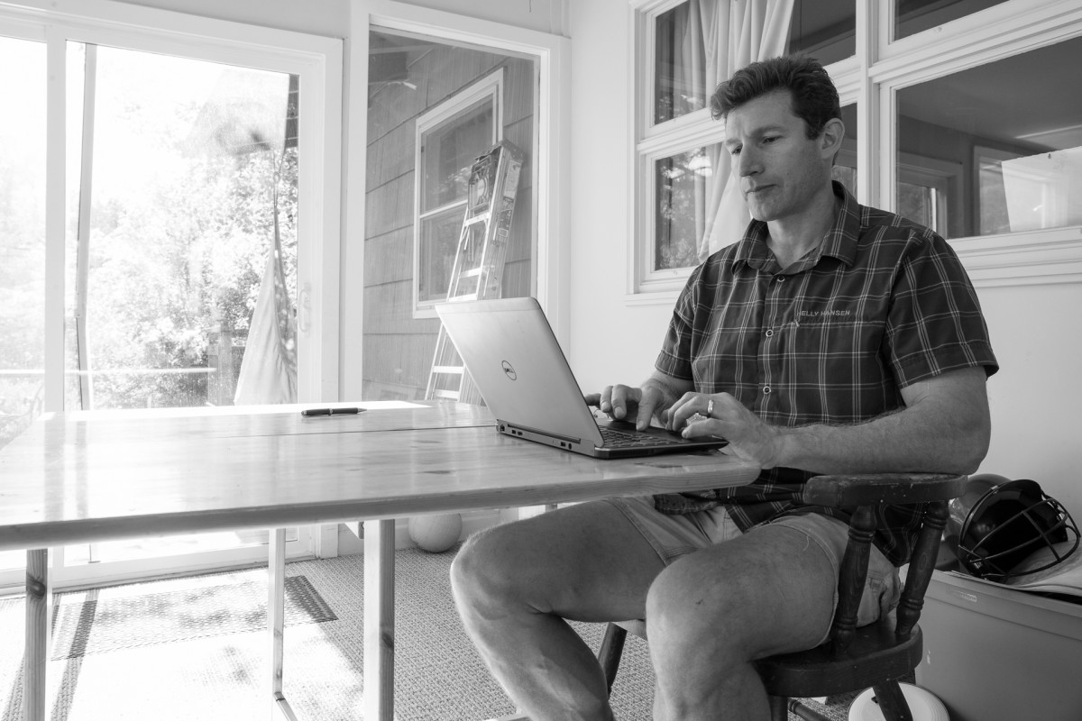 Schendler, shown here at home, prefers to focus locally, but knows it will take a global effort to solve climate change. PHOTO: Tom Zuccareno