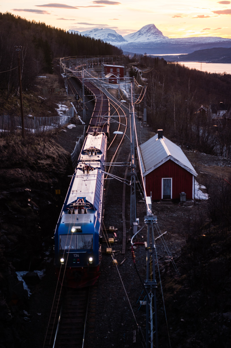 Narvik is inextricably linked to World War II because of the 68,000 tons of iron ore that arrives every day on electric trains from Sweden.